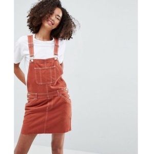 ASOS Denim Overall Dress Rust